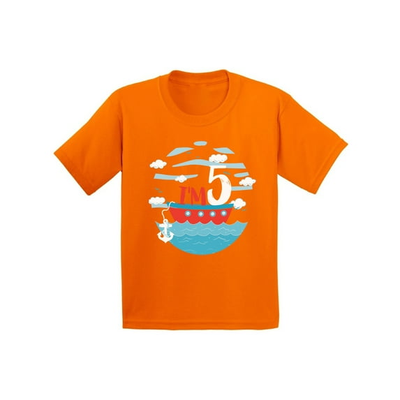 Awkward Styles 5th Birthday Shirt for Youth Cute Sailor Tshirt Sailor Birthday Party Gifts for 5 Year Old Sailor Shirts for Boys Sailor Shirts for Girls I'm Five Kids T shirt