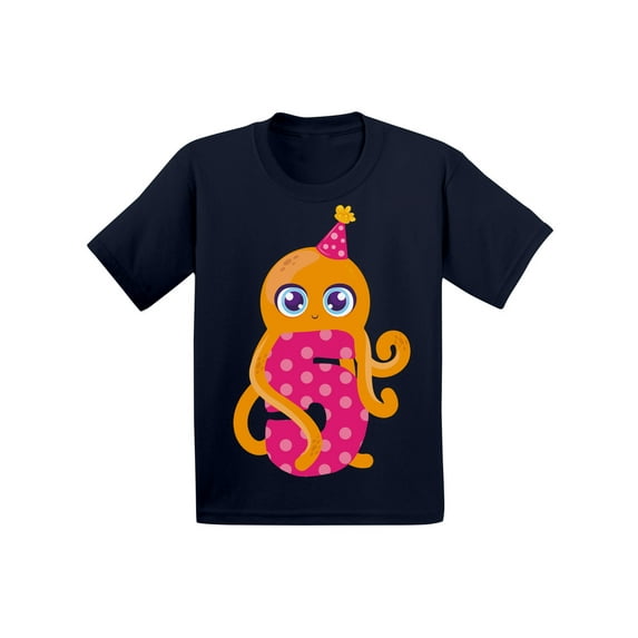 Awkward Styles 5th Birthday T-Shirt Cute Octopus Toddler Shirt