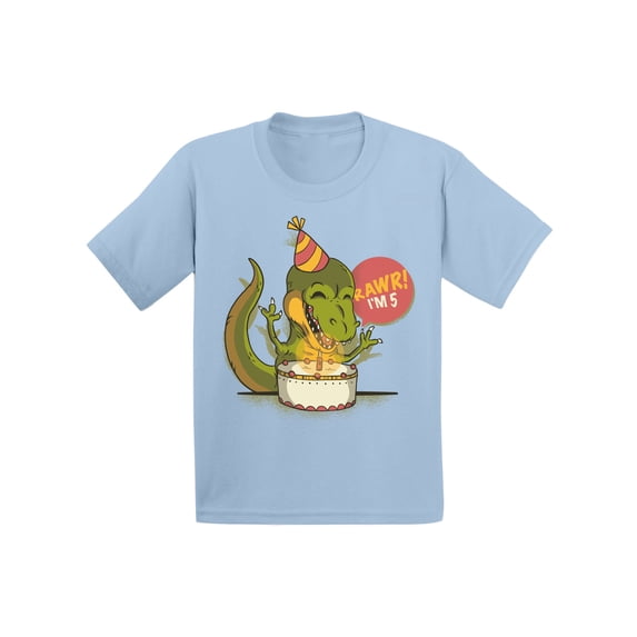 Awkward Styles 5th Birthday T-Shirt I'm Five Dinosaur Toddler Shirt