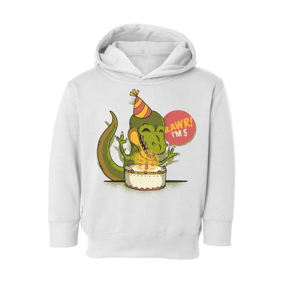 Awkward Styles 5th Birthday Toddler Hoodie I'm Five Dinosaur Fleece Hooded Sweatshirt for Kids