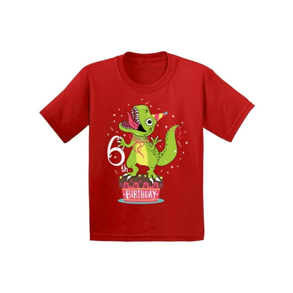 Awkward Styles 6th Birthday Youth Shirt Kids Birthday Party Cute Dinosaur Birthday Shirts for Boys Cute Dinosaur Birthday Shirts for Girls Funny Birthday Gifts 6th Birthday Tshirts for Kids