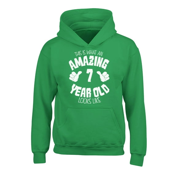 Awkward Styles 7th Birthday Hoodies for Kids It's My Seventh B-day Hooded Youth Sweatshirt Unisex Youth Sweater This is What an Amazing 7 Year Old Looks Like
