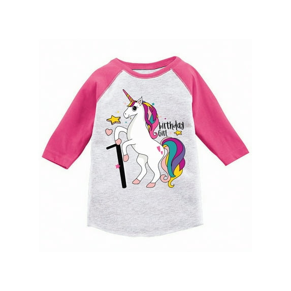 Awkward Styles 7th Birthday T-shirt Unicorn Raglan Shirt Kids
