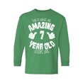 thumbnail image 1 of Awkward Styles 7th Birthday Youth Long Sleeve T-shirt It's My Seventh B-day Crewneck Tee for Kids Unisex Youth Tee This is What an Amazing 7 Year Old Looks Like, 1 of 4
