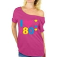 thumbnail image 1 of Awkward Styles 80s T-shirt Off Shoulder Baggy 80s Costumes Party 80s Tops I Love the 80s Shirt 80s Rock T Shirt 80s Party Girl Shirt 80's Off the Shoulder Shirt 80s Theme Shirts, 1 of 4