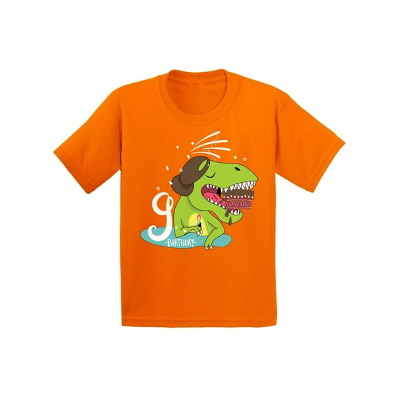 Awkward Styles 9th Birthday Shirt Kids Themed Party Cute Dinosaur Birthday Tshirt for Kids Funny Birthday Gifts 9th Birthday T shirts for Boy 9th Birthday T shirts for Girls Dinosaur Party