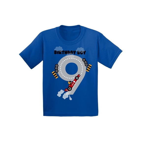 Awkward Styles 9th Birthday T-shirt Race Car Kids T Shirts