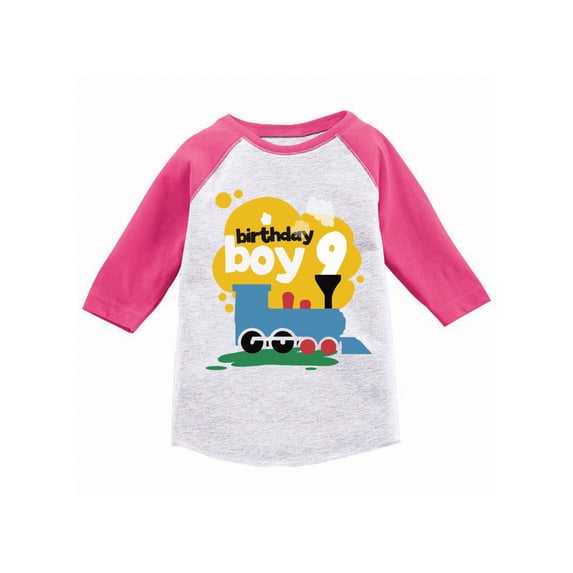 Awkward Styles 9th Birthday T-shirt Train Raglan Shirt Kids