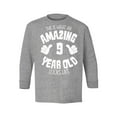 thumbnail image 1 of Awkward Styles 9th Birthday Youth Long Sleeve T-shirt It's My Ninth B-day Crewneck Tee for Kids Boys Girls This is What an Amazing 9 Year Old Looks Like, 1 of 4