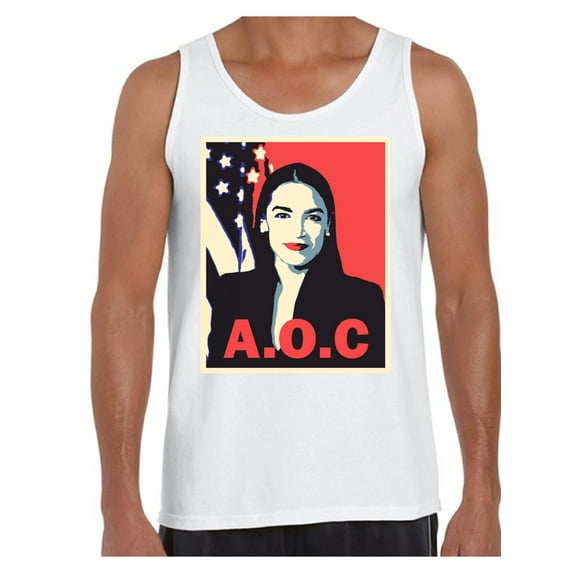 Awkward Styles AOC Men's Tanks Ocasio Tank Top Shirt Alexandria Ocasio-Cortez T Shirts for Him Patriotic Shirts Made in USA AOC Tshirt American Style Ocasio Shirt for Husband Ocasio-Cortez Outfit