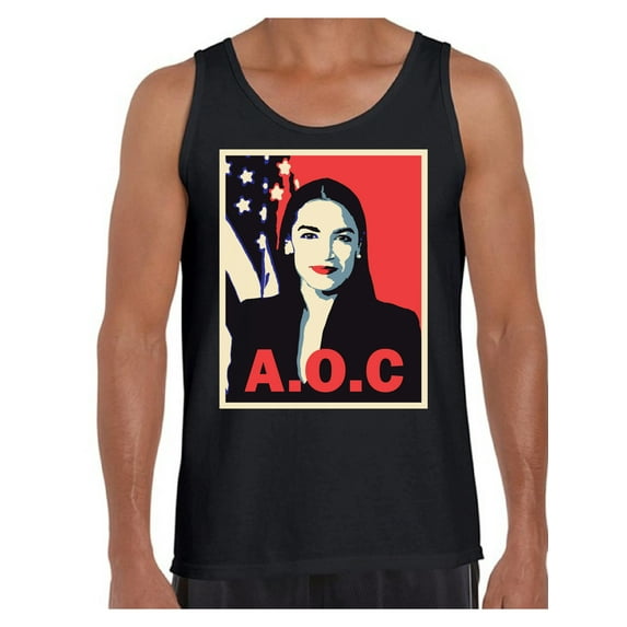 Awkward Styles AOC Men's Tanks Ocasio Tank Top Shirt Alexandria Ocasio-Cortez T Shirts for Him Patriotic Shirts Made in USA AOC Tshirt American Style Ocasio Shirt for Husband Ocasio-Cortez Outfit