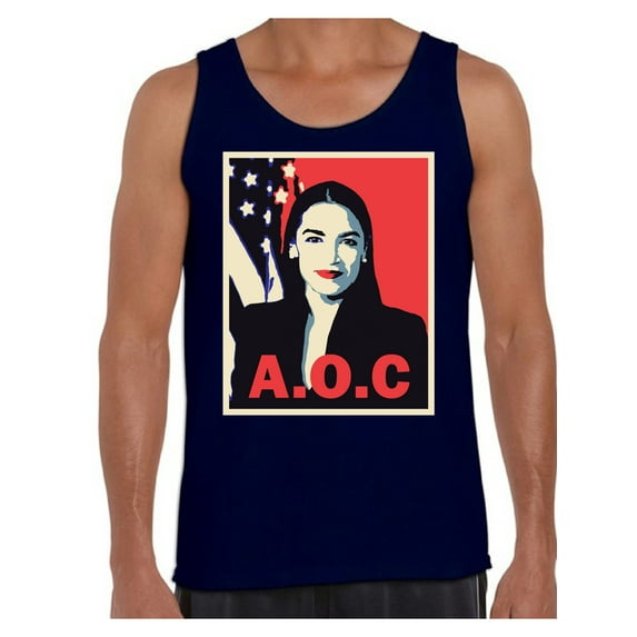 Awkward Styles AOC Men's Tanks Ocasio Tank Top Shirt Alexandria Ocasio-Cortez T Shirts for Him Patriotic Shirts Made in USA AOC Tshirt American Style Ocasio Shirt for Husband Ocasio-Cortez Outfit