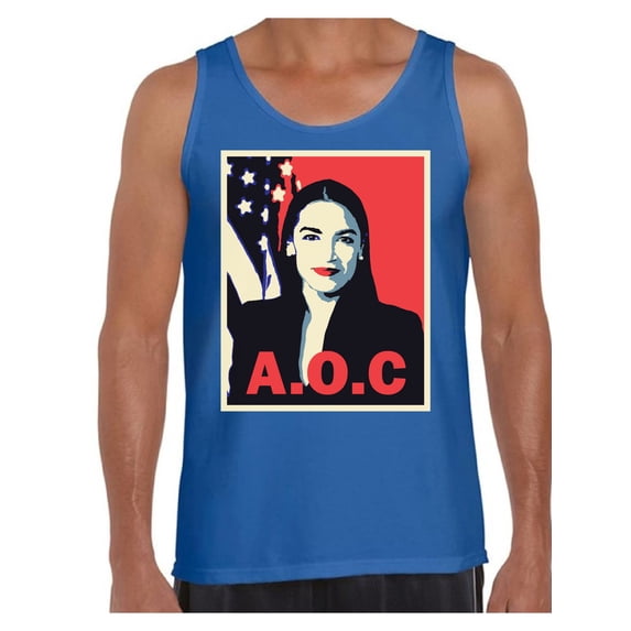 Awkward Styles AOC Men's Tanks Ocasio Tank Top Shirt Alexandria Ocasio-Cortez T Shirts for Him Patriotic Shirts Made in USA AOC Tshirt American Style Ocasio Shirt for Husband Ocasio-Cortez Outfit