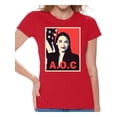 thumbnail image 1 of Awkward Styles AOC Women's Shirt Ocasio Ladies T Shirt Alexandria Ocasio-Cortez Women T-Shirts Patriotic Shirts Made in USA AOC Tshirt American Style Ocasio Shirt for Wife Ocasio-Cortez Outfit, 1 of 4