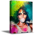 thumbnail image 1 of Awkward Styles African Woman Chewing Bubble Gum Beautiful Woman Portrait Framed Canvas Prints for Living Dining Room Wall Decor African Girl Portrait Pop Art Picture Colorful Decals Bubble Gum Picture, 1 of 7