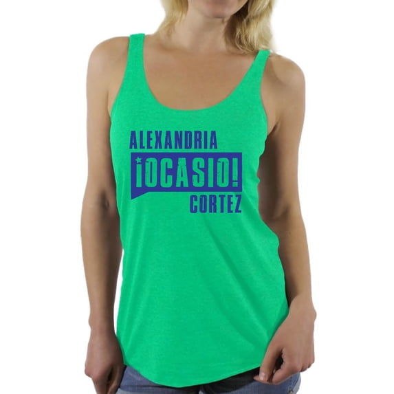 Awkward Styles Alexandria Ocasio Ladies Tanks Patriotic Racerback Tank Top for Women USA Shirt Patriotic Shirts Made in USA AOC Tshirt American Style Ocasio Shirt for Wife Ocasio-Cortez Outfit