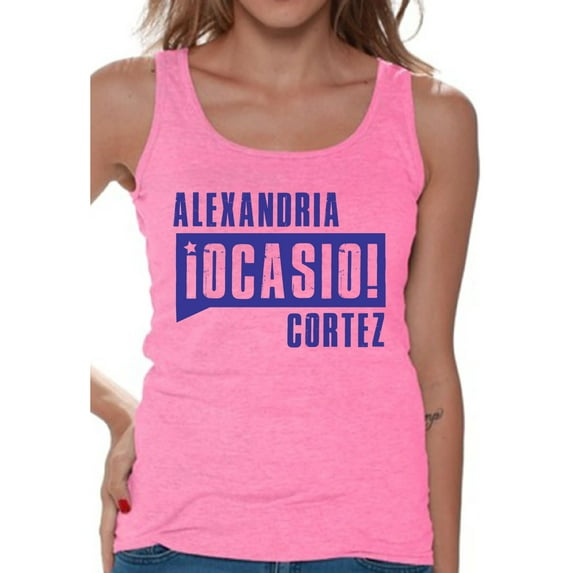 Awkward Styles Alexandria Ocasio Ladies Tanks Patriotic Tank Top for Women USA T-Shirt for Her Patriotic Shirts Made in USA AOC Tshirt American Style Ocasio Shirt for Her Ocasio-Cortez Outfit