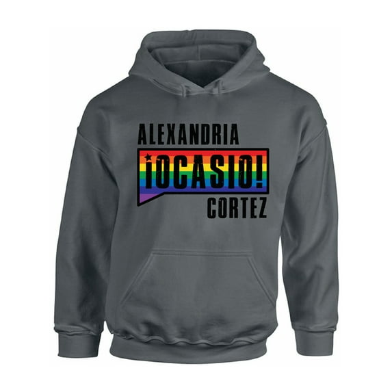 Awkward Styles Alexandria Ocasio Unisex Hoodie AOC Hooded Sweater Rainbow Sweater LGBTQ Hoodie Patriotic Sweatshirt Made in USA Clothing AOC Hoodie American Style Ocasio Hoodie Ocasio-Cortez Outfit