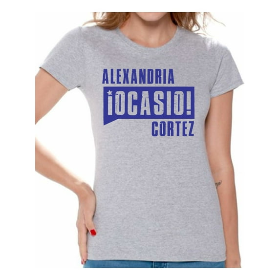 Awkward Styles Alexandria Ocasio Women's Shirts Patriotic Ladies Shirts American Shirt for Her Patriotic Shirts Made in USA AOC Tshirt American Style Ocasio Shirt for Wife Ocasio-Cortez Outfit