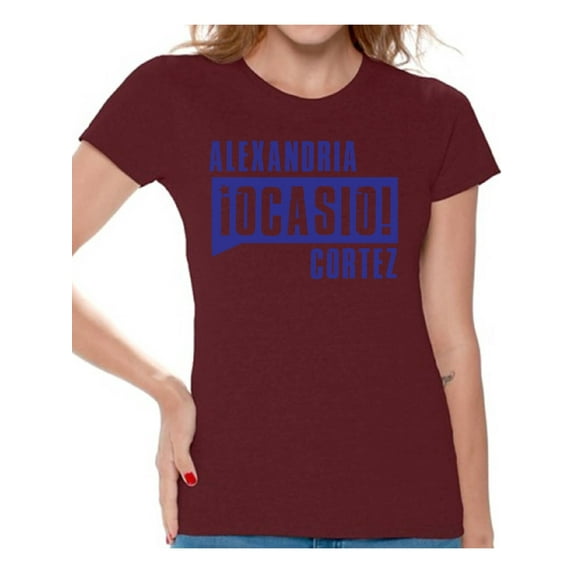 Awkward Styles Alexandria Ocasio Women's Shirts Patriotic Ladies Shirts American Shirt for Her Patriotic Shirts Made in USA AOC Tshirt American Style Ocasio Shirt for Wife Ocasio-Cortez Outfit