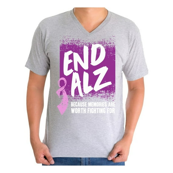 Awkward Styles Alzheimers V Neck Shirt for Men Alzheimer Shirts Endalz Clothes Alzheimer T-Shirt Alzheimers Tshirt for Men Alzheimers Awareness Gifts Endalz Shirts Alzheimer Clothing for Men