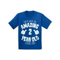 thumbnail image 1 of Awkward Styles Amazing 2nd Birthday T-shirt for Boys It's My Second B-day Baby Girl Shirt This is What an Amazing 2 Year Old Looks Like, 1 of 4