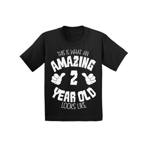 Awkward Styles Amazing 2nd Birthday T-shirt for Boys It's My Second B-day Baby Girl Shirt This is What an Amazing 2 Year Old Looks Like