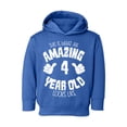 thumbnail image 1 of Awkward Styles Amazing 4th Birthday Toddler Hoodie Girls Boys It's My Fourth B-day Hooded Sweatshirt for Kids This is What an Amazing 4 Year Old Looks Like, 1 of 4