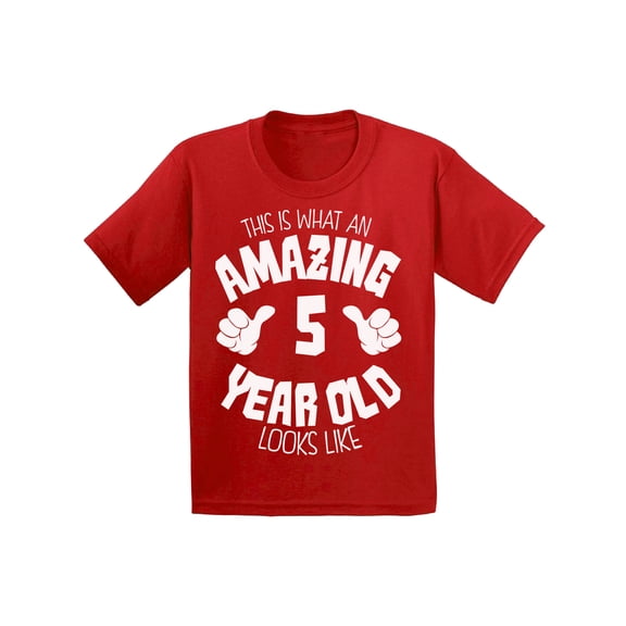 Awkward Styles Amazing 5th Birthday T-shirt It's My Fifth B-day Toddler Shirt for Girls Boys This is What an Amazing 5 Year Old Looks Like