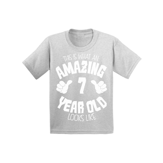 Awkward Styles Amazing 7th Birthday T-shirt It's My Seventh B-day Kids T Shirts Unisex Youth Tee This is What an Amazing 7 Year Old Looks Like