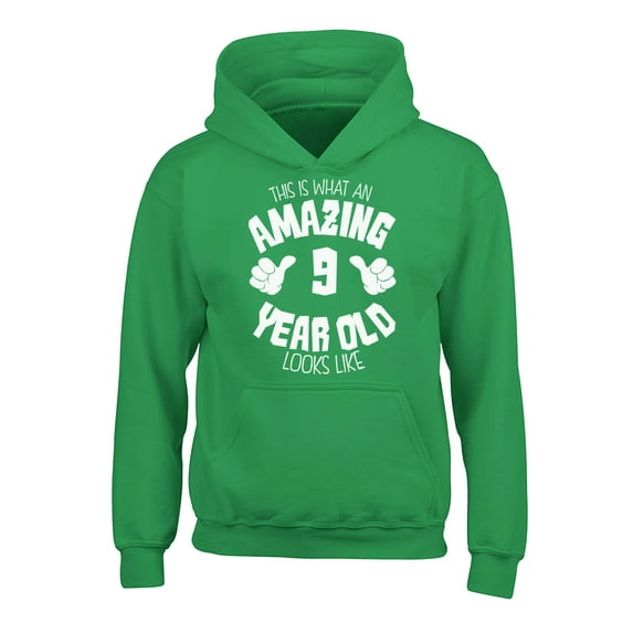 Awkward Styles Amazing 9th Birthday Hoodies for Kids It's My Ninth B-day Hooded Youth Sweatshirt Boys Girls This is What an Amazing 9 Year Old Looks Like