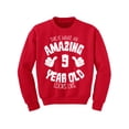 thumbnail image 1 of Awkward Styles Amazing 9th Birthday Youth Sweatshirt for Boys Girls It's My Ninth B-day Crewneck Tops for Kids This is What an Amazing 9 Year Old Looks Like, 1 of 4