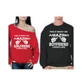 thumbnail image 1 of Awkward Styles Amazing Girlfriend / Boyfriend Couple Sweatshirts Boyfriend Girlfriend Matching Couple Sweaters Valentines Day Sweaters for Couples Girlfriend Off Shoulder Sweatshirt Boyfriend Sweater, 1 of 5