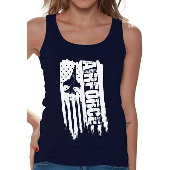 Awkward Styles American Flag Airforce Women Tank Top Free to Be Me Military Shirt for Women Airforce Gifts Vintage USA Airforce Women Tank Gifts for Women Pro America Airforce Top for Women