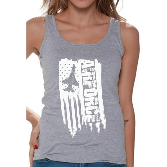 Awkward Styles American Flag Airforce Women Tank Top Free to Be Me Military Shirt for Women Airforce Gifts Vintage USA Airforce Women Tank Gifts for Women Pro America Airforce Top for Women
