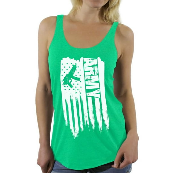 Awkward Styles American Flag Army Women Racerback Tank Top 4th of July Gifts USA Flag Army Shirt for Women Made in the USA Vintage USA Army Women Tank USA Pride Military Top for Women