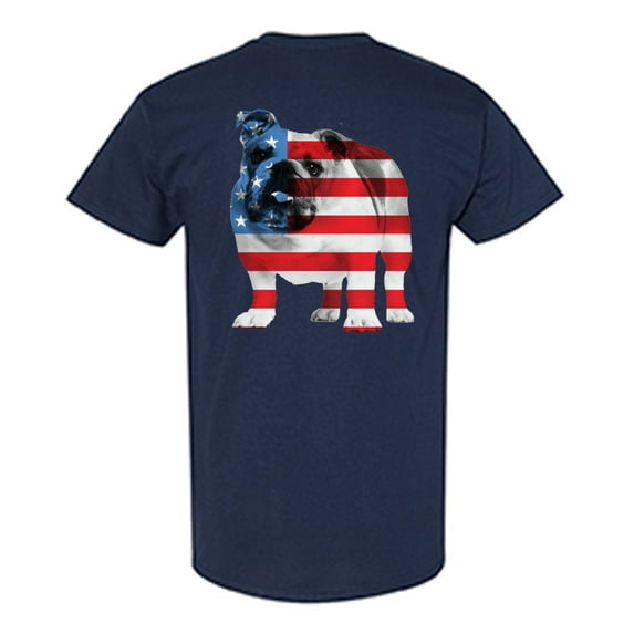 Awkward Styles American Flag Bulldog Men T Shirt Independence Day Pro America Bulldog T shirt for Men Gifts Pro America Bulldog T shirt for Him Dog Girls Gifts USA Print on the Back Only