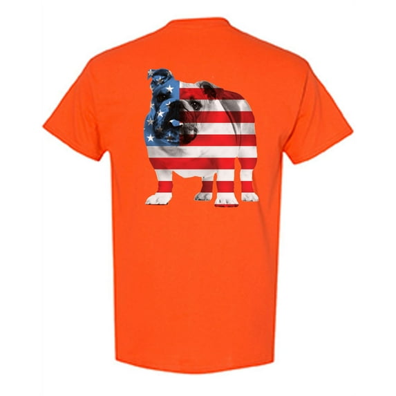 Awkward Styles American Flag Bulldog Men T Shirt Independence Day Pro America Bulldog T shirt for Men Gifts Pro America Bulldog T shirt for Him Dog Girls Gifts USA Print on the Back Only