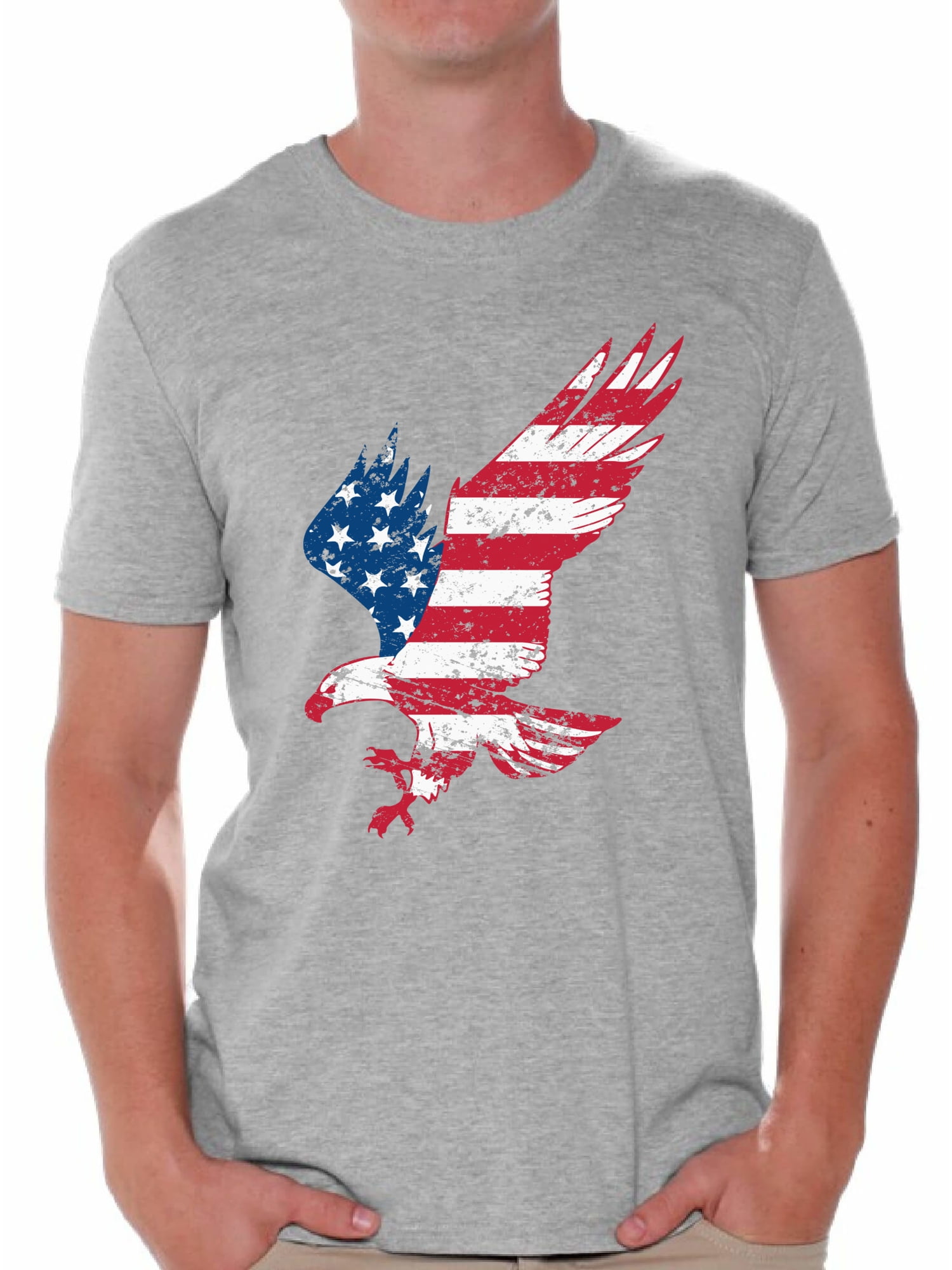 T-shirt Patriotique USA Eagle Flag - Style Distressed, Coupe Regular, Neuf Avec étiquettes