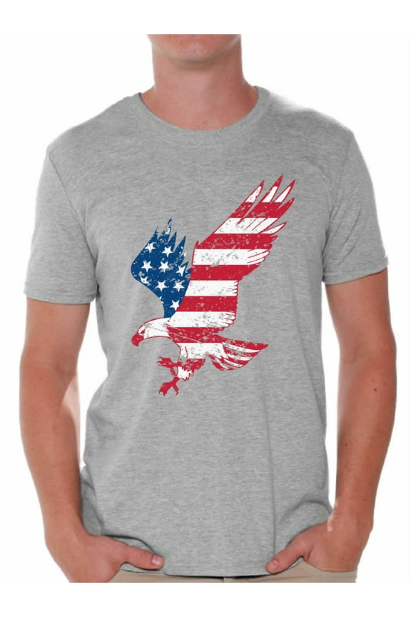 American Flag Distressed Men Shirt Love USA 4th of July Men T shirt 4th of July Party USA Flag Tshirt for Men Patriotic Gifts 4th of July Men T-shirt Made in the USA