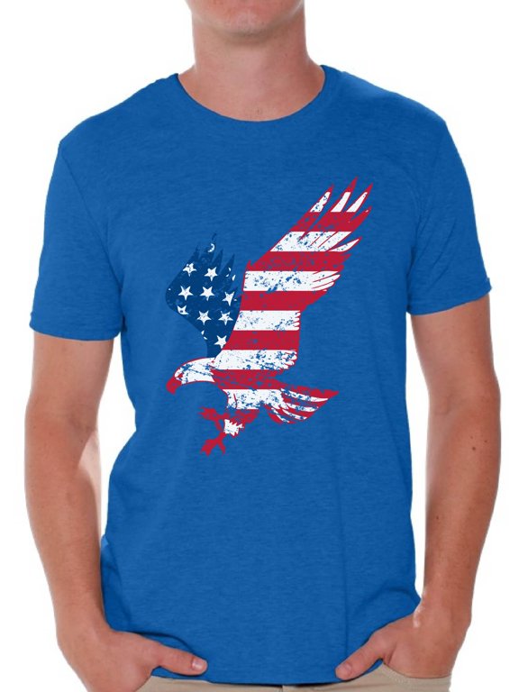 American Flag Distressed Men Shirt Love USA 4th of July Men T shirt 4th of July Party USA Flag Tshirt for Men Patriotic Gifts 4th of July Men T-shirt Made in the USA