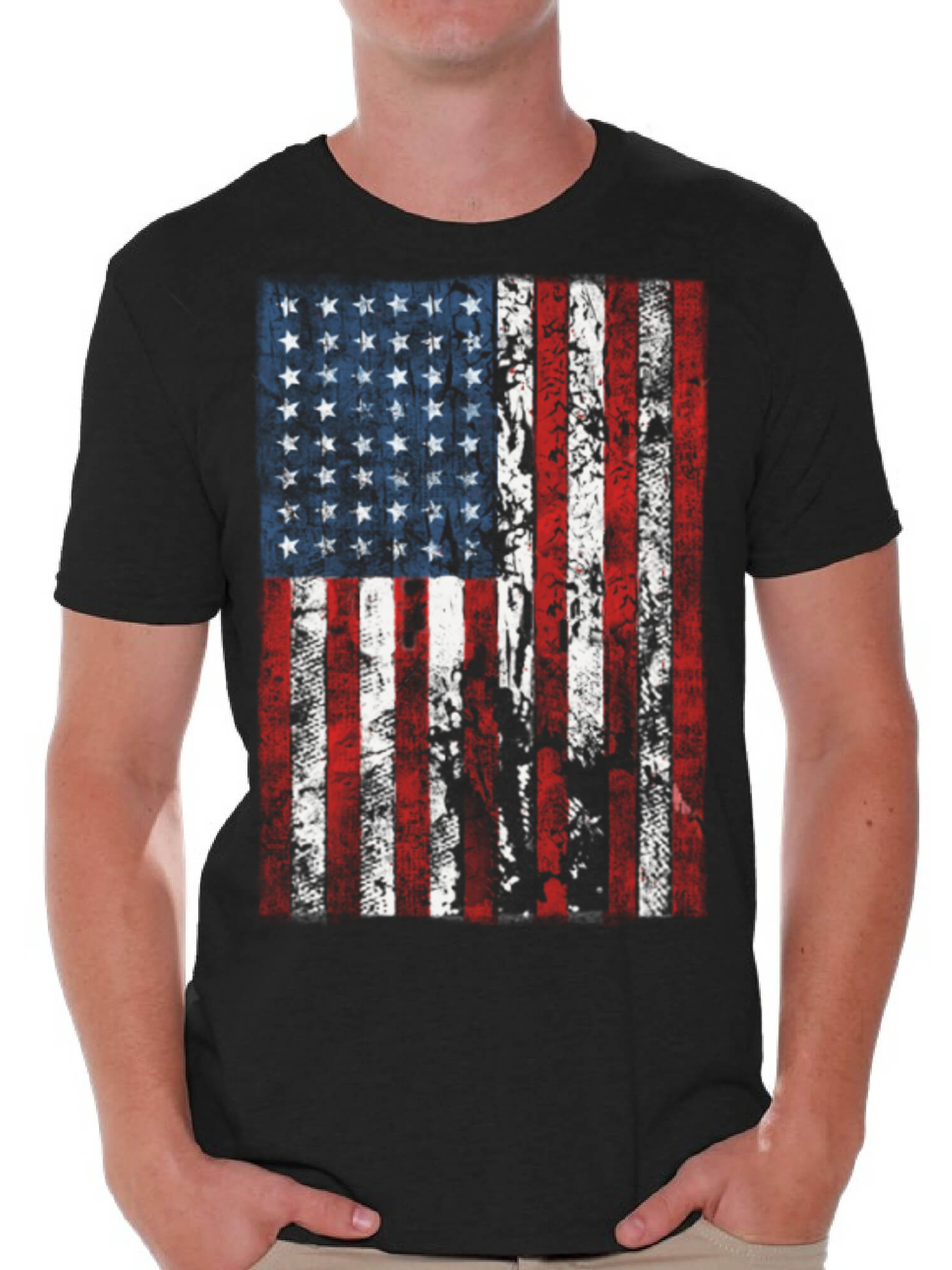 Awkward Styles Men's USA Flag Distressed Graphic T-shirt Tops 4th of July Independence Day - image 1 of 4