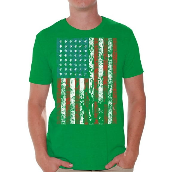 Awkward Styles Shirts for Men Graphic T-shirt USA Flag Distressed Tops 4th of July Men's T-shirt Independence Day Gifts