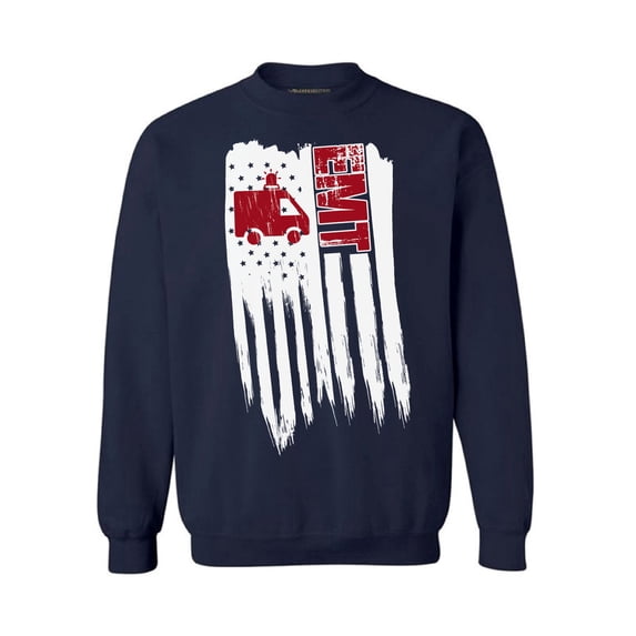 Awkward Styles American Flag EMT Crewneck Stripes and Stars USA EMT Men Women Sweatshirt 4th of July Gifts Pro America EMT Sweater for Men Proud American Pro America EMT Sweater for Women