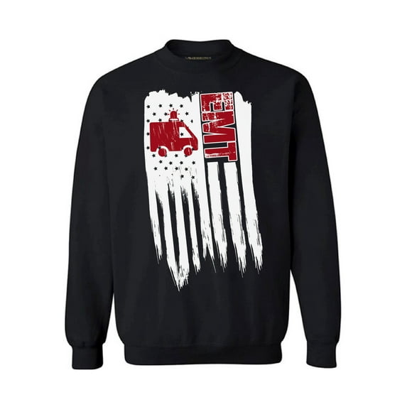 Awkward Styles American Flag EMT Crewneck Stripes and Stars USA EMT Men Women Sweatshirt 4th of July Gifts Pro America EMT Sweater for Men Proud American Pro America EMT Sweater for Women