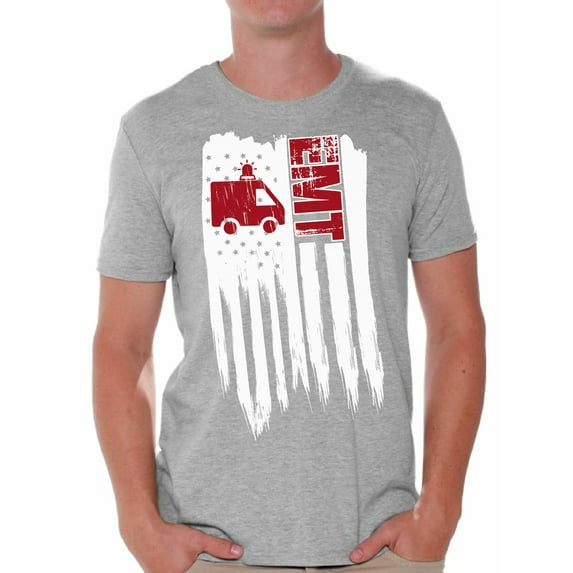 Awkward Styles American Flag EMT Men Shirt I'm American Retro USA EMT Men T shirt Free to Be Me Pro America EMT Tshirt for Men One Nation 4th of July Men T-shirt Independence Day