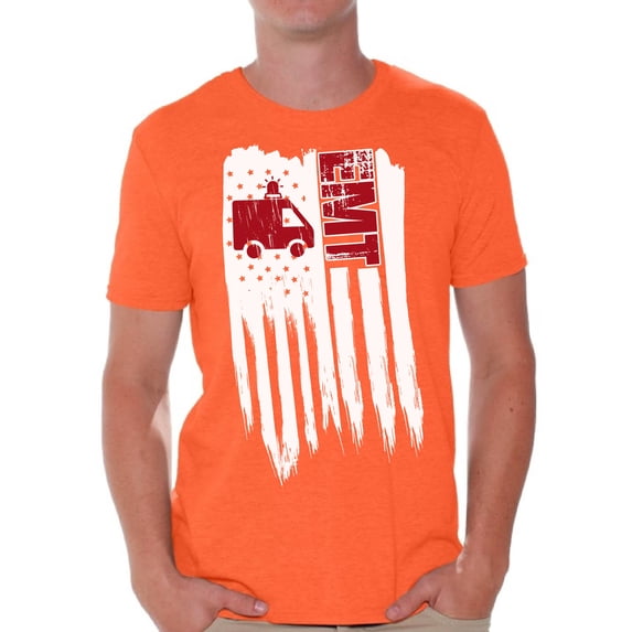 Awkward Styles American Flag EMT Men Shirt I'm American Retro USA EMT Men T shirt Free to Be Me Pro America EMT Tshirt for Men One Nation 4th of July Men T-shirt Independence Day