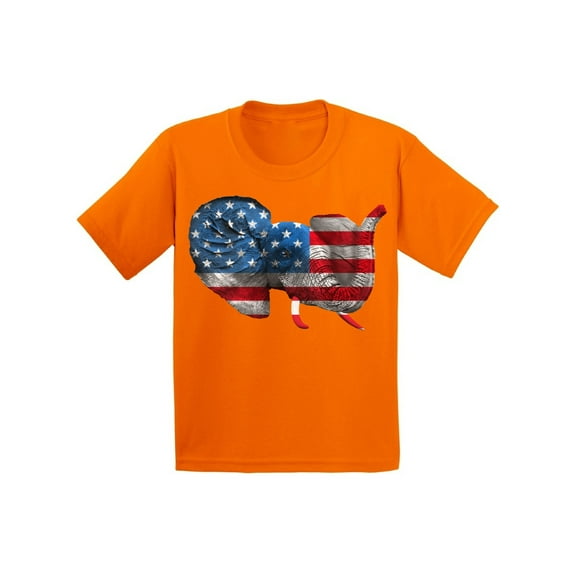 Awkward Styles American Flag Elephant Youth Shirt Love USA Patriotic Elephant Kids T shirt 4th of July Party USA Flag Elephant Tshirt for Boys Patriotic Gifts USA Flag Elephant Tshirt for Girls