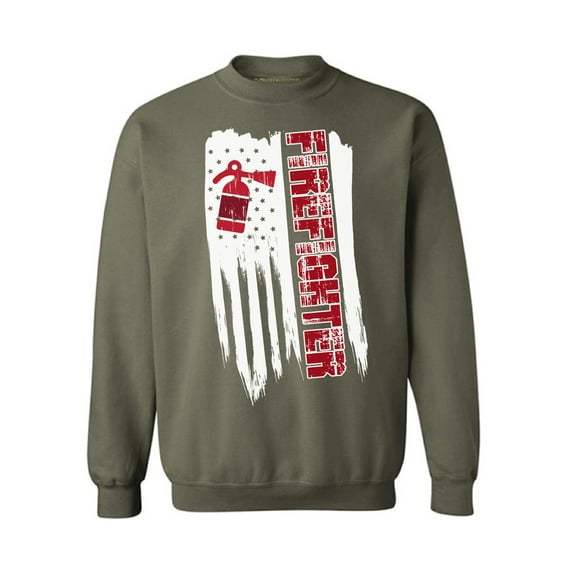 Awkward Styles American Flag Firefighter Crewneck Independence Day Pro America Firefighter Sweatshirt for Men Women Firefighter Gifts 4th of July Firefighter Men Women Sweater