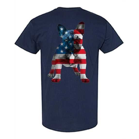 Awkward Styles American Flag French Bulldog Men T Shirt Independence Day Pro America Bulldog T shirt for Men Gifts Pro America Bulldog T shirt for Him Dog Girls Gifts USA Print on the Back Only